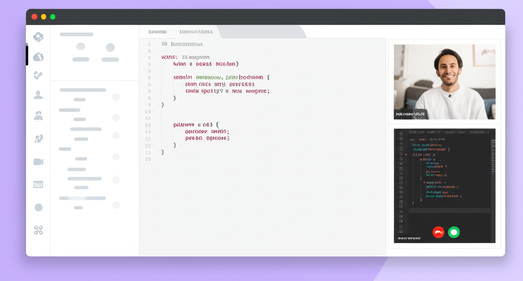 Platform interface showing interview process